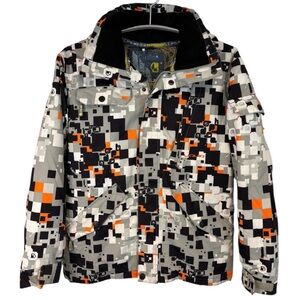 Liquid Freerider Digital Camo Full Zip Hooded Snowboard Jacket, Youth Size L